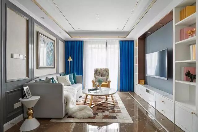 98㎡三室，小细节展现奢华感，配色美极了！