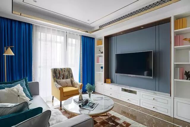 98㎡三室，小细节展现奢华感，配色美极了！