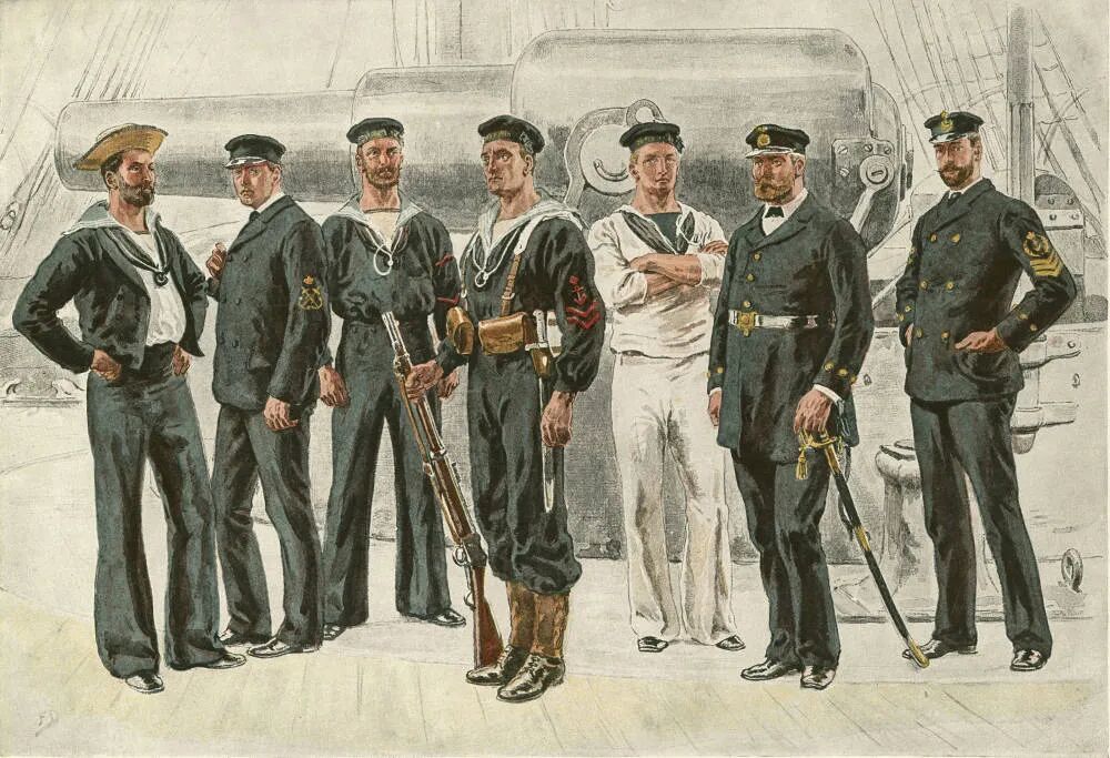 早在1857年,英国皇家海军就率先把水手服作为海军制服