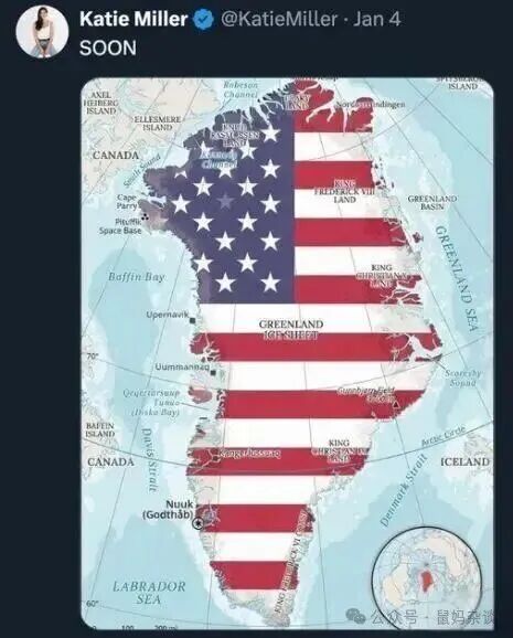 格陵兰岛被P上美国国旗