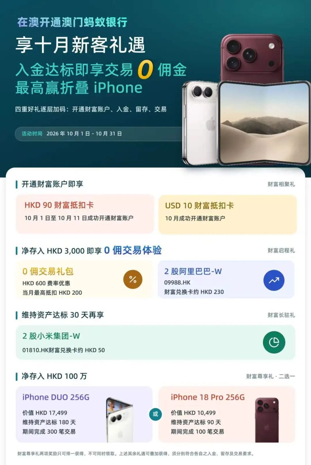 澳门蚂蚁银行开户攻略 存3000港币领阿里小米股票