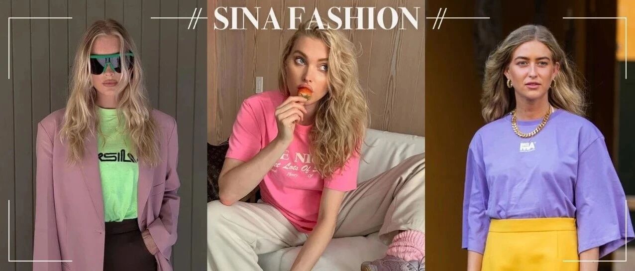 拿捏了，夏天穿糖果色T恤想不美都难！