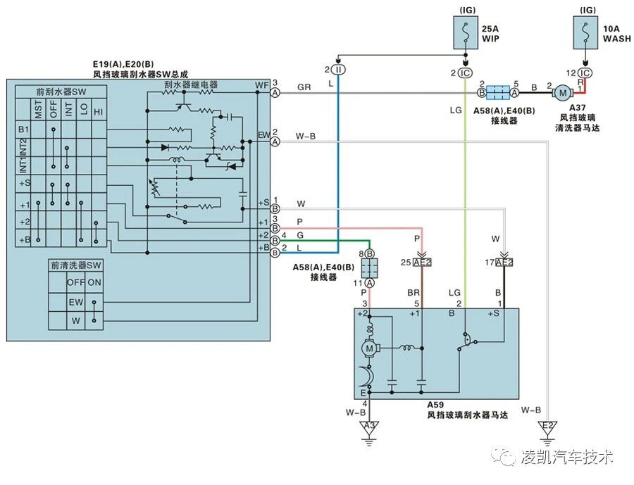 【电路识读37-雨刮、洗涤系统电路图识读】图1