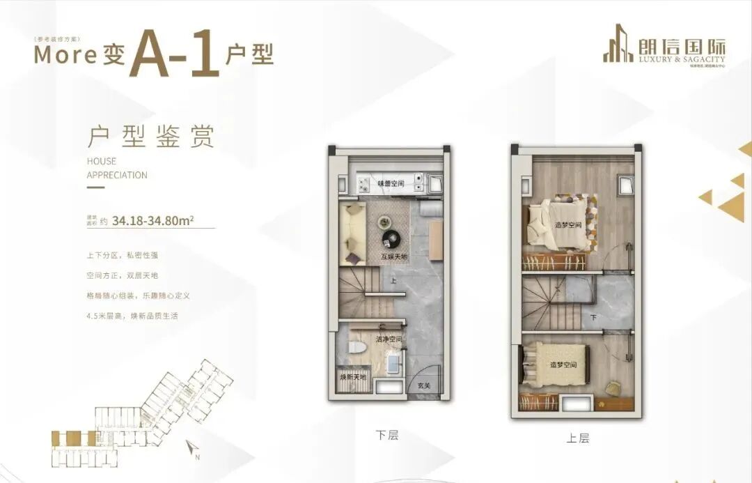 番禺「 朗信国际 」30-56㎡复式、产权、明火、阳台公寓！