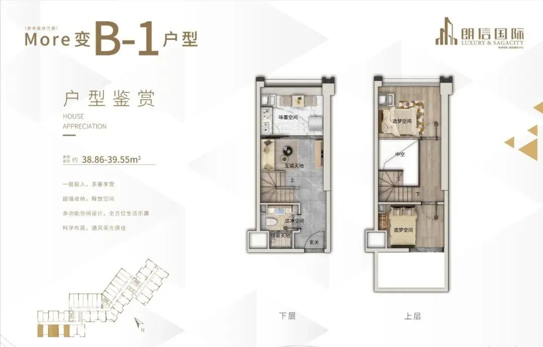 番禺「 朗信国际 」30-56㎡复式、产权、明火、阳台公寓！