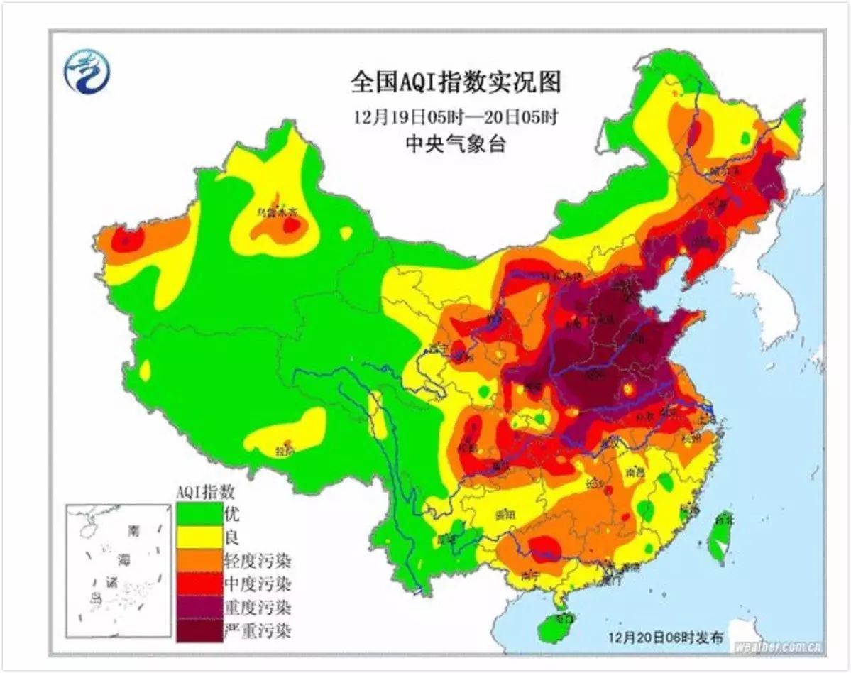 中国雾霾地图图片