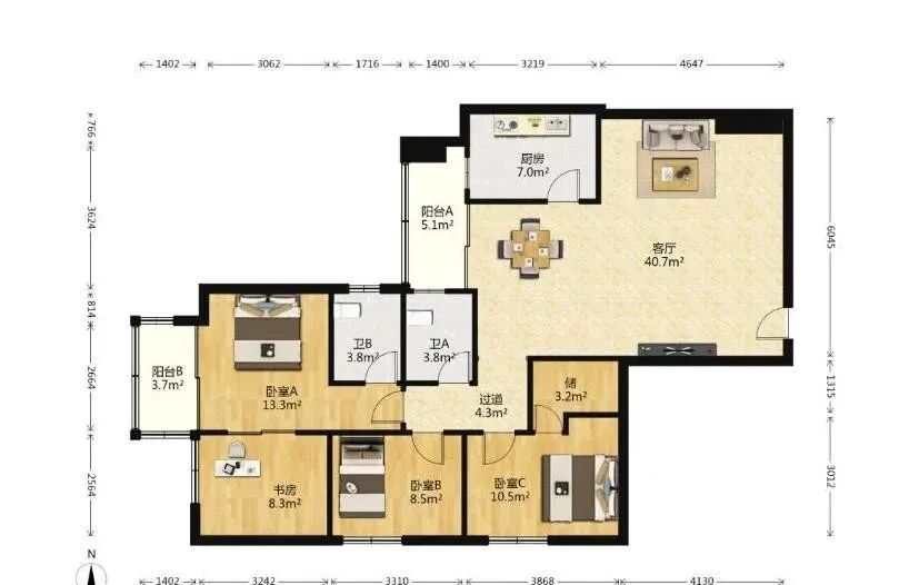 天河北二手房出售，南粤阁电梯4房，华阳小学，单价仅需5万！