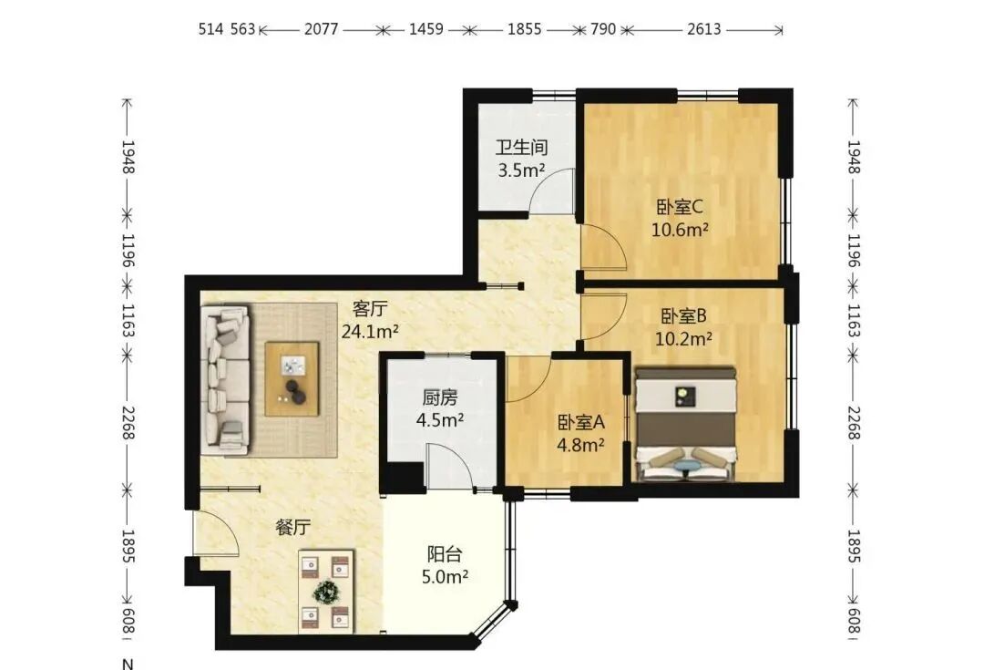 天河北二手房出售，金田花苑笋盘！