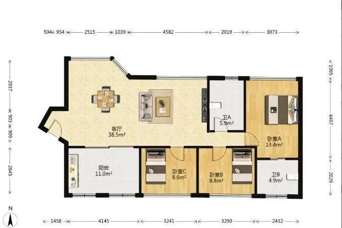 天河北二手房【怡苑】135平，总价1250万！