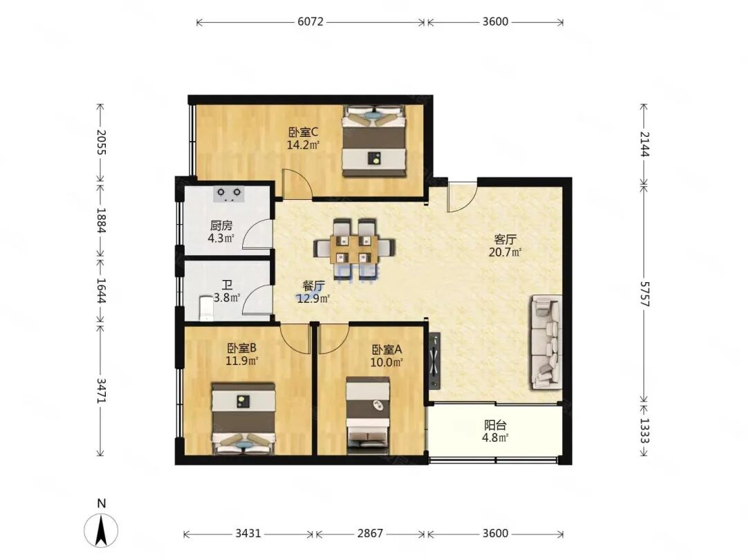 天河北二手房出售，金田花苑*户型放卖！