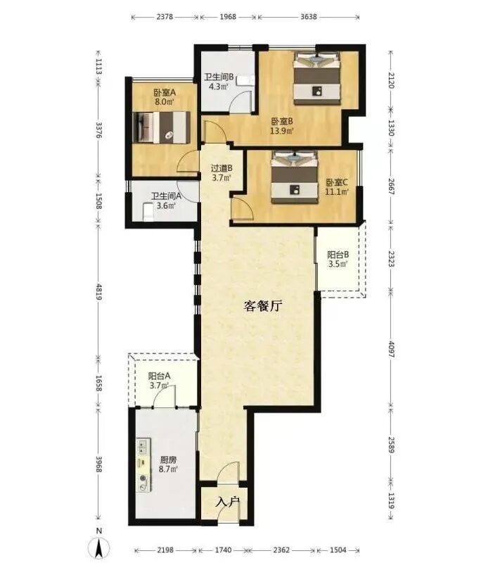 天河北二手房【嘉宝华庭】121平，总价970万！