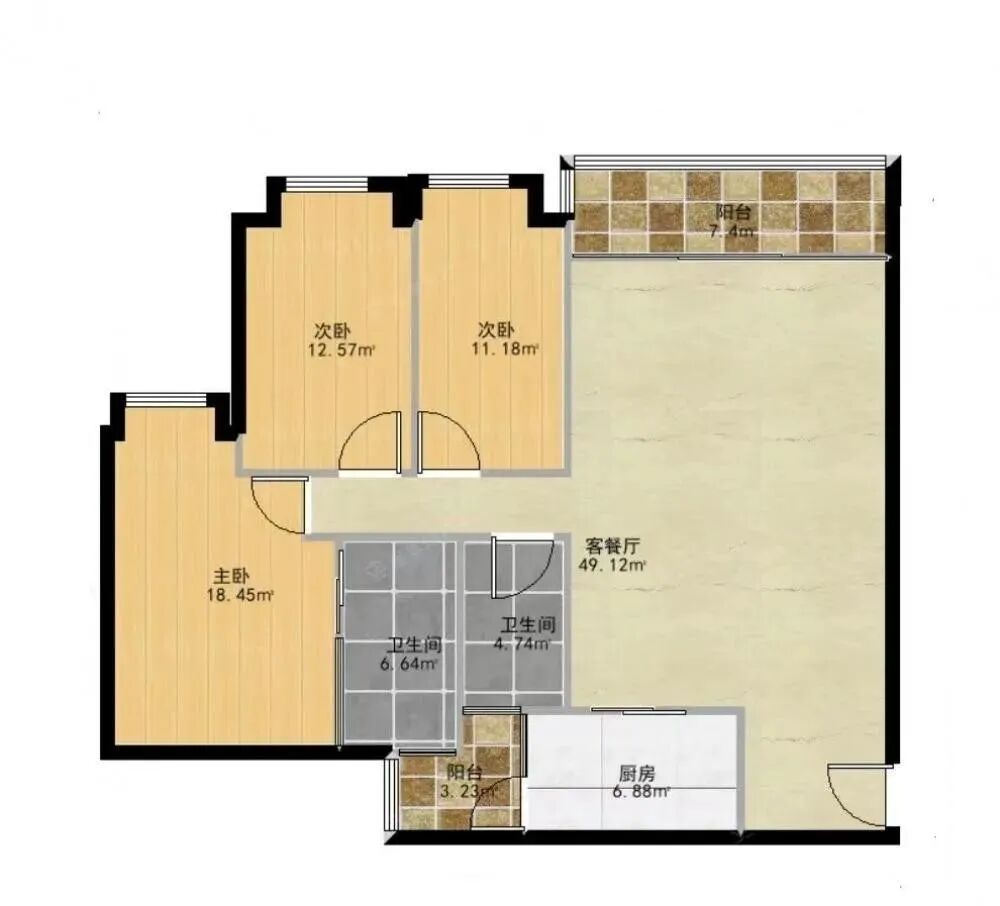 天河北二手房小区，都市华庭出售两套南向单位！