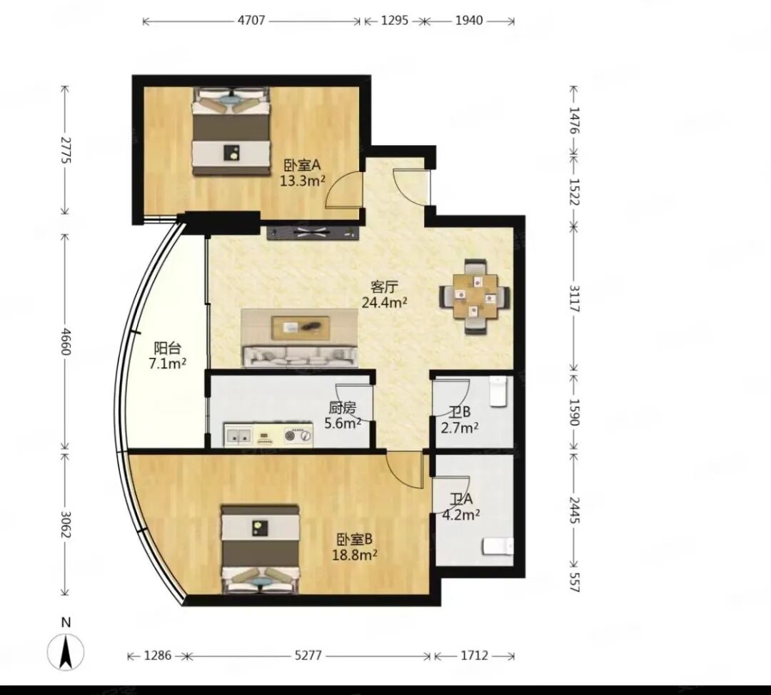 天河北总价550两房| 瑞华大厦，96平两房，产权清晰、无抵押、诚心出售
