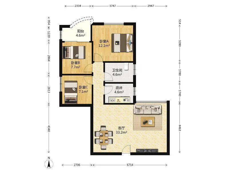 天河北总价980万 | 华标广场，98平三房，花园小区、近地铁！