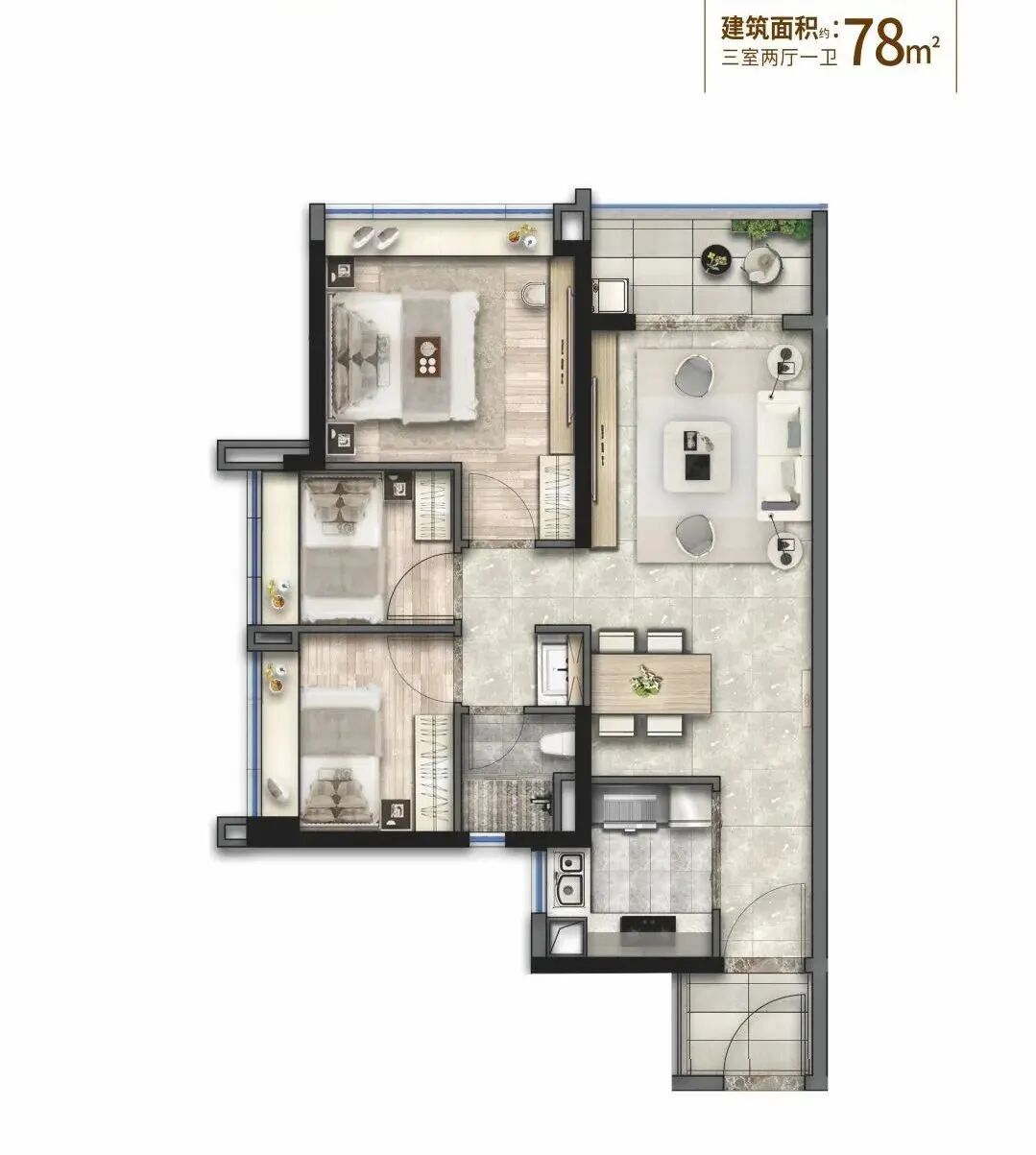 总价300万，买白云五矿招商江天际江景房！