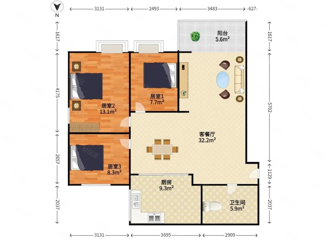 广州天河北二手房，侨怡苑，106方，总价880！