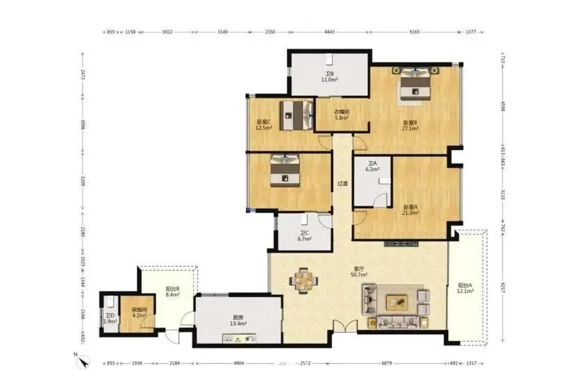 广州天河北二手房，峻林，259平，3800万！