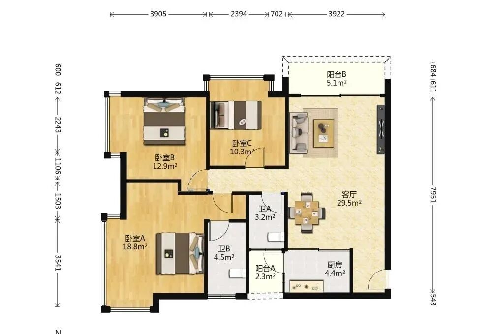 天河北二手房出售，中怡城市花园114平，1250万！