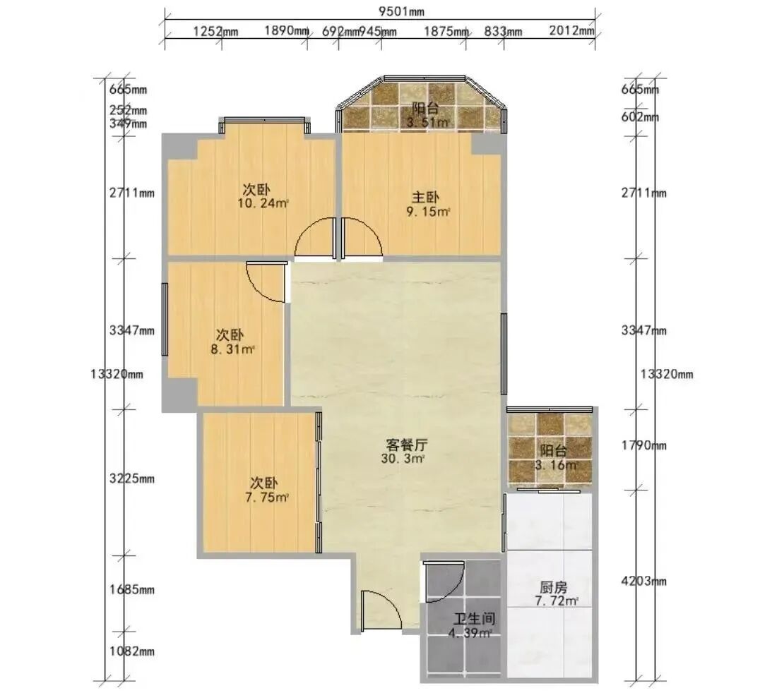 天河北二手房出售，聚龙阁97平方，580万！
