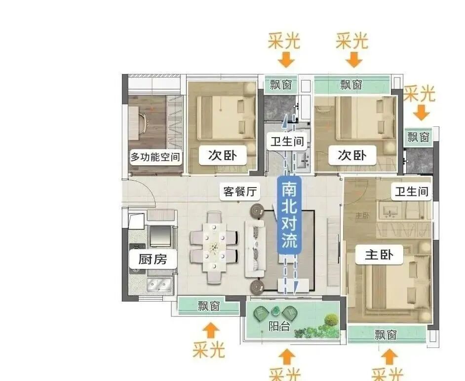 珠实公交花城云著总价仅265万，双*！