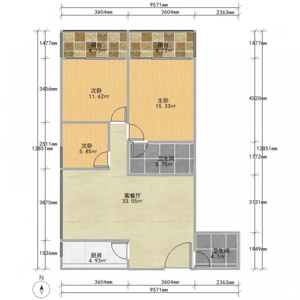 天河北二手房出售，御华苑，102平，总价760万！