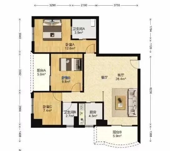 天河北二手房出售信息，多个热门小区，有三房笋盘出售
