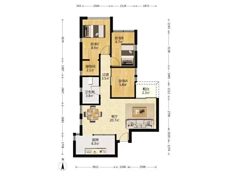 天河北二手房【金海花园】80平，总价699万！