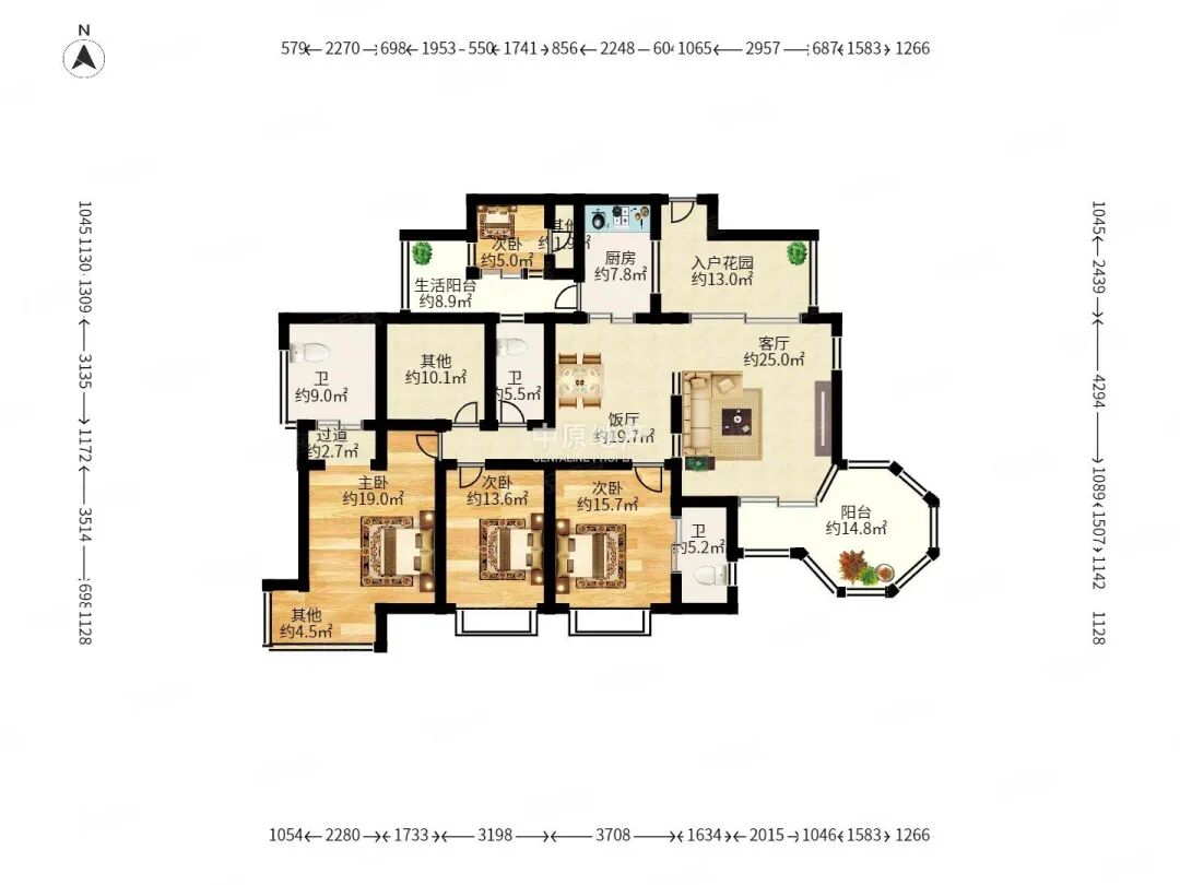 广州天河北二手房，富力天河华庭，202方，总价1650万！