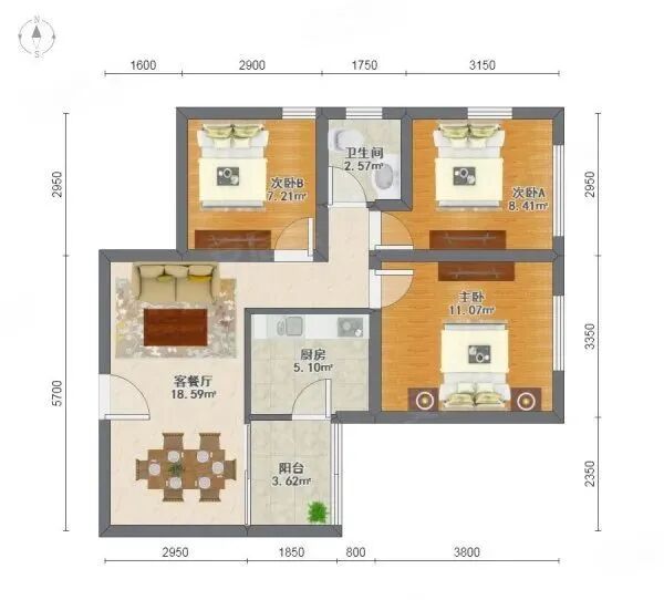广州天河北二手房，德荣小区，95方，总价650万