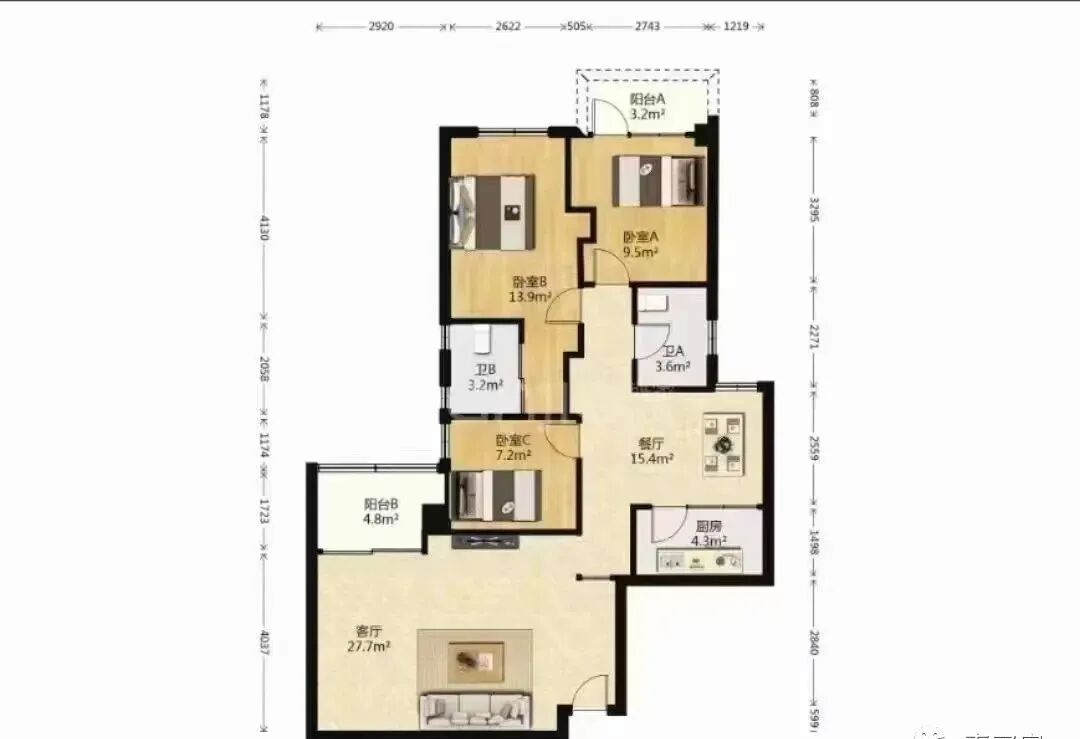 天河北二手房出售，金田花苑，115平，仅需750万！