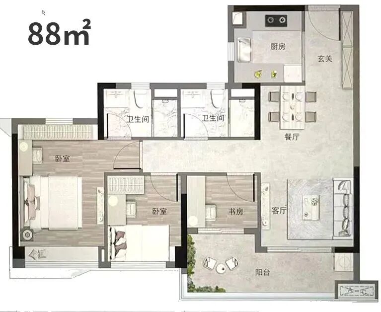 【保利锦上】75方三房，本周六开放营销*！