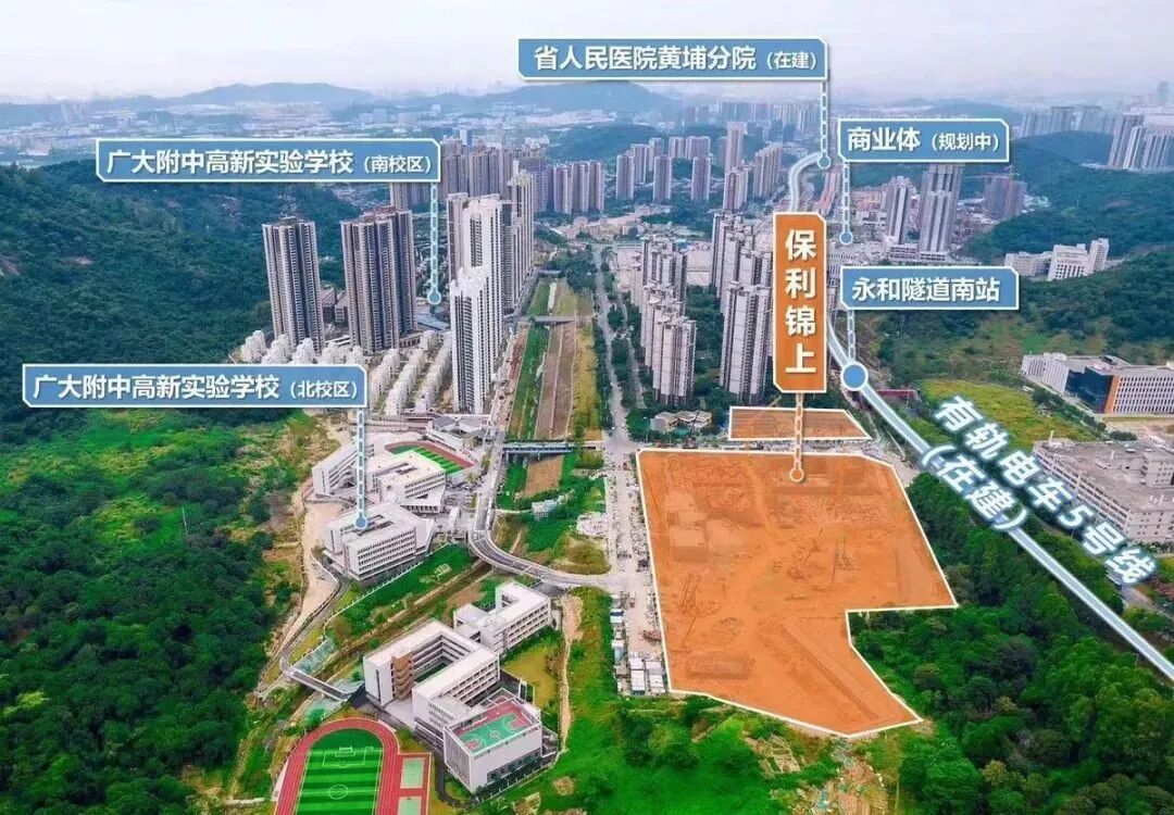 黄埔·科学城·保利锦上，纯南向75～135平米三*四房，单价3.1W起！