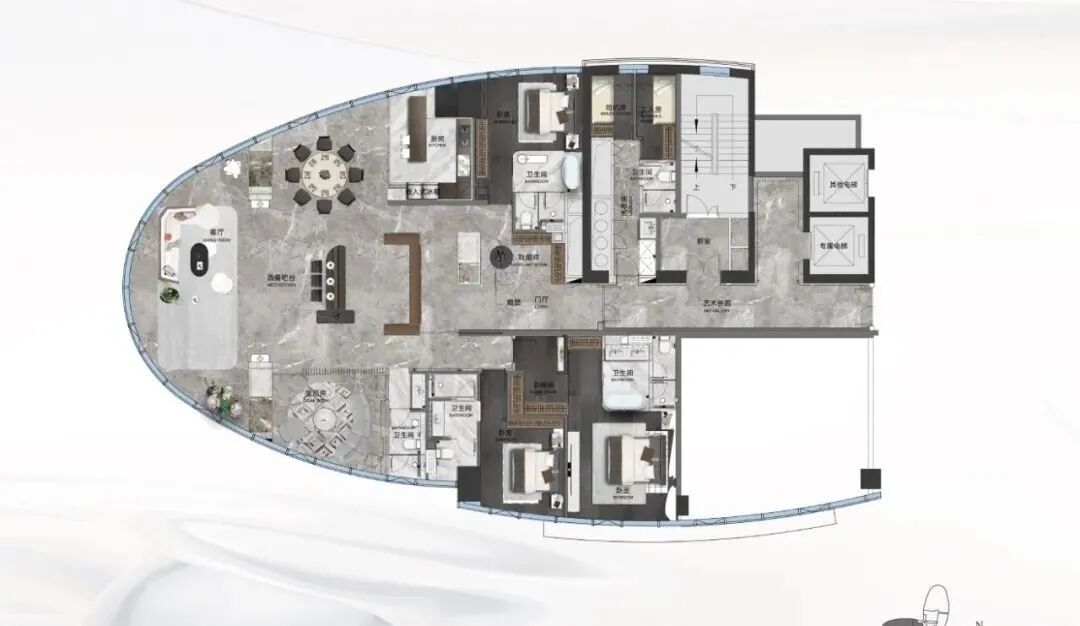 白天鹅壹号主推182-405商业大平层，价格8-13万/平！