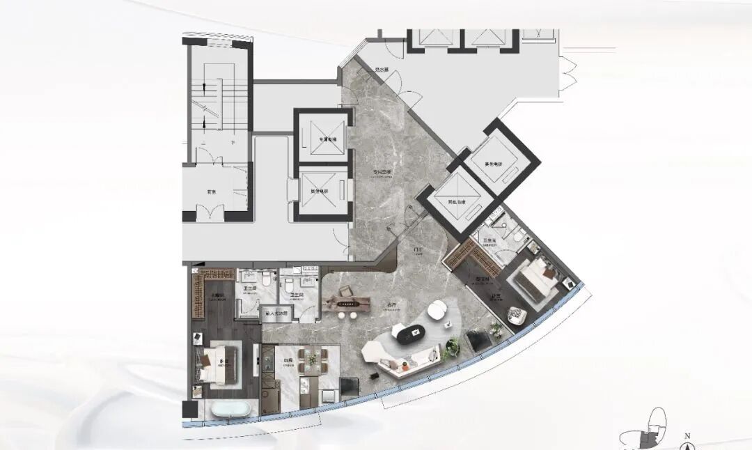白天鹅壹号主推182-405商业大平层，价格8-13万/平！