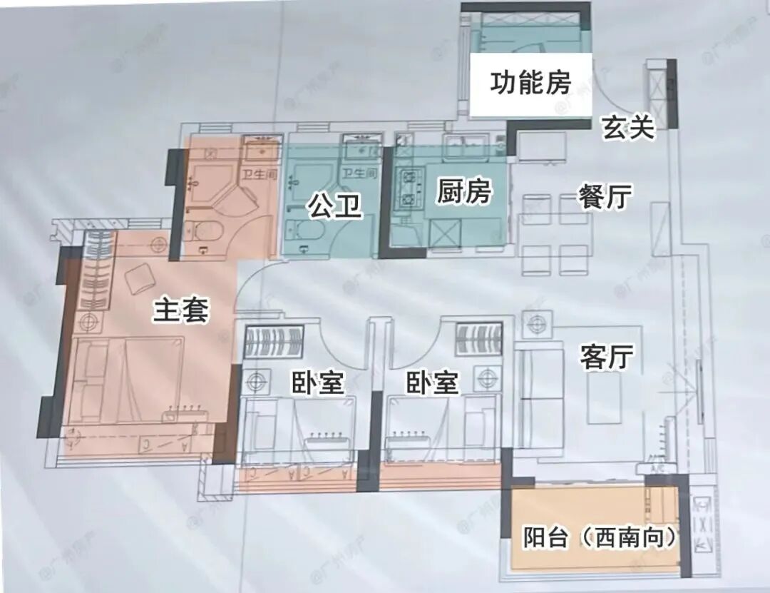 白云*个城际TOD项目，68平做3房！吹风3万/㎡！