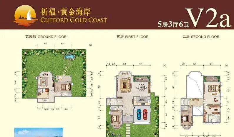 广州祈福黄金海岸独栋别墅建面144㎡~631㎡！