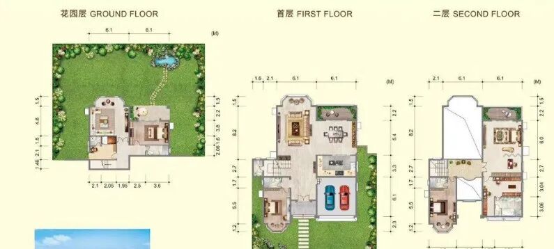 广州祈福黄金海岸独栋别墅建面144㎡~631㎡！