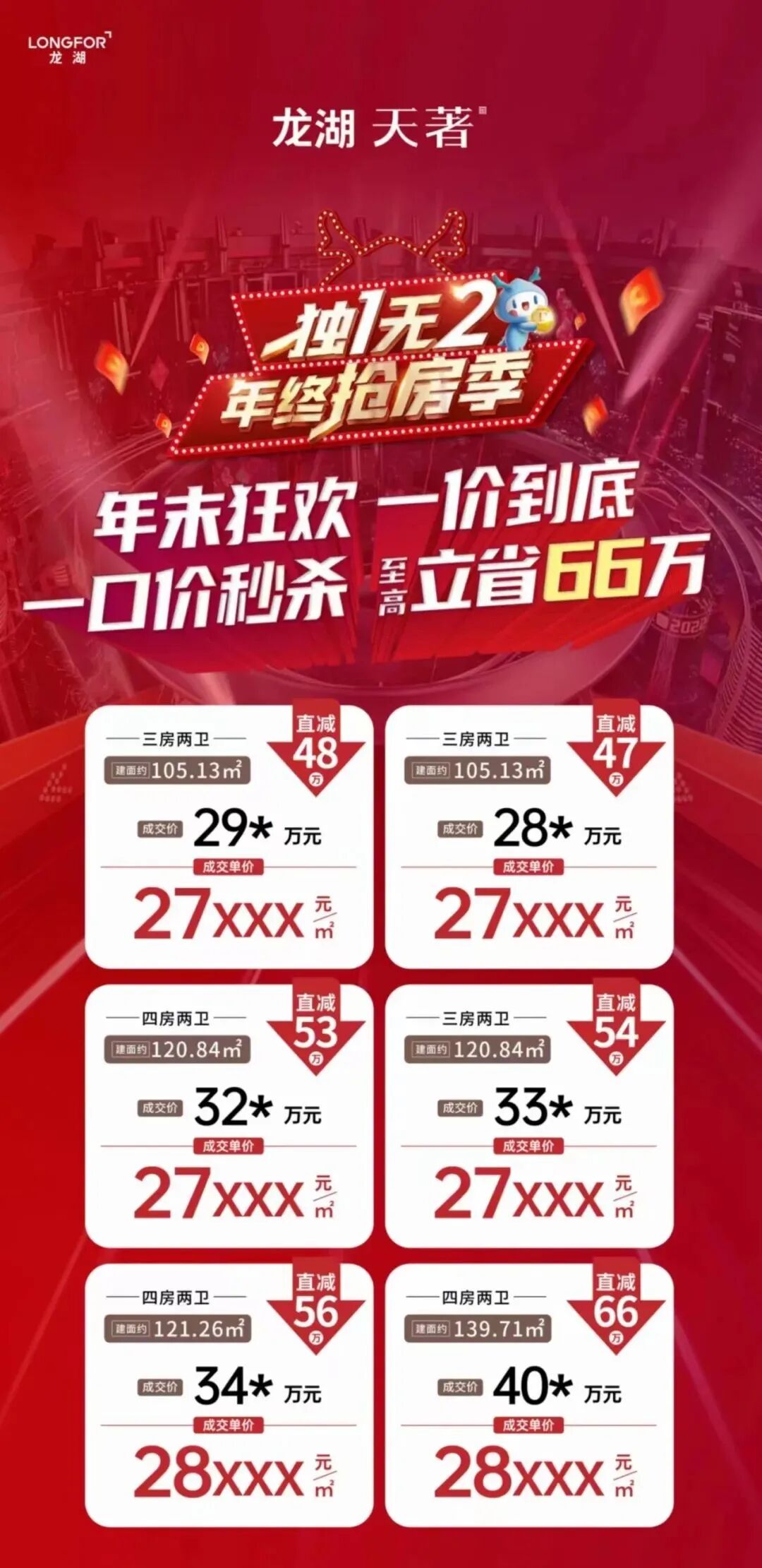 时代.龙湖天著，5站直达珠江新城，附特价表