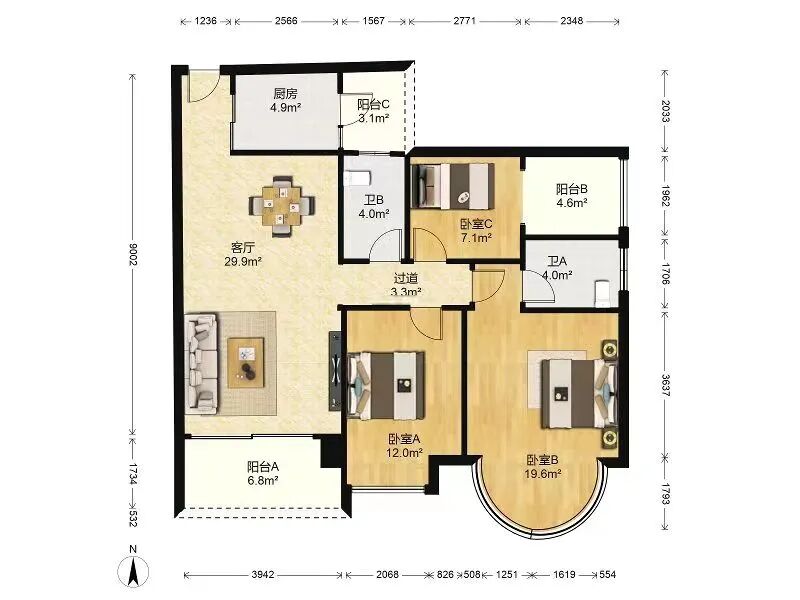 天河北总价1300三房| 金碧翡翠华庭，128平大三房，产权清晰、诚心出售