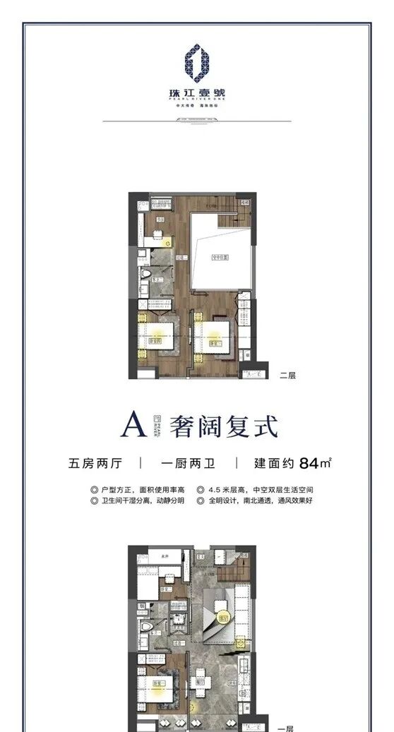 广州海珠区珠江壹号49㎡-95㎡，4.5米层高Loft公寓、独立产权