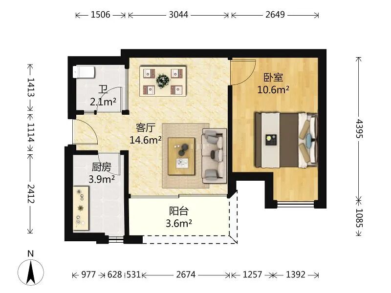 天河北总价420万 |  银汇华庭，45平，即买即收租！