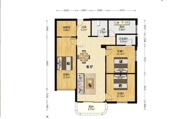 天河北二手房出售，龙口花苑笋盘急售！