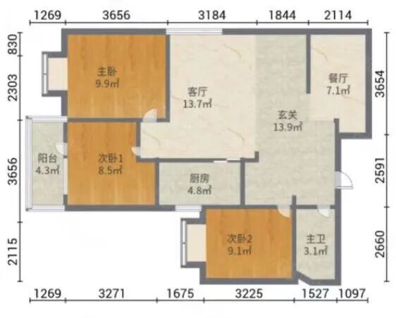 天河北总价638万 | 贤人阁，99平，大三房可改四房，诚心出售！
