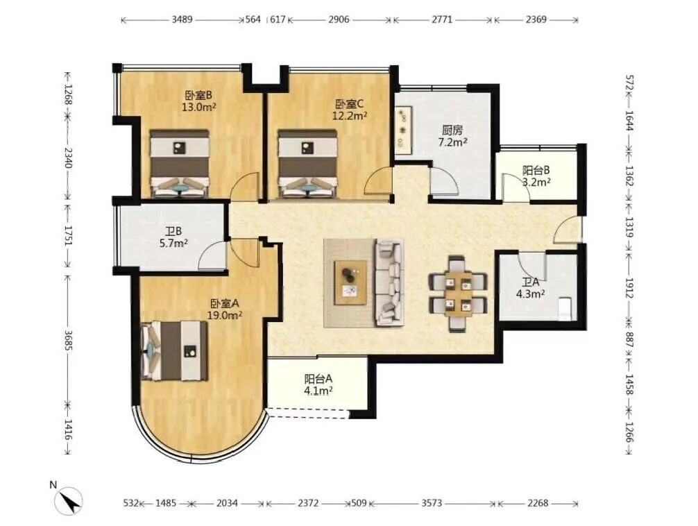 天河北二手房【芳草园】128平，总价1300万！