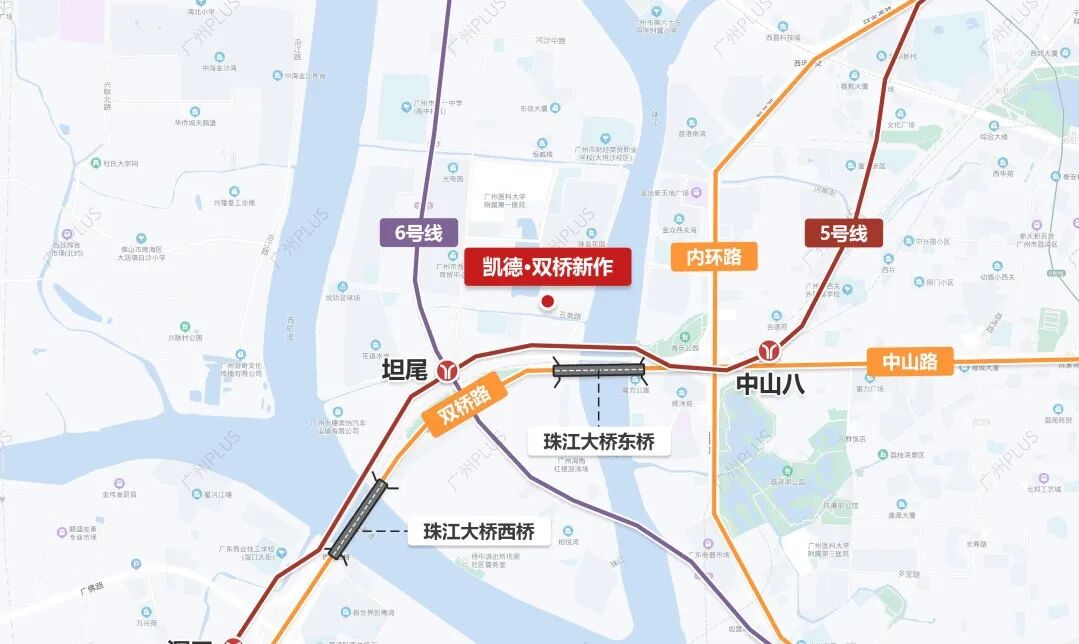 荔湾大坦沙上新，凯德双桥新作，户户都望江！74-104㎡