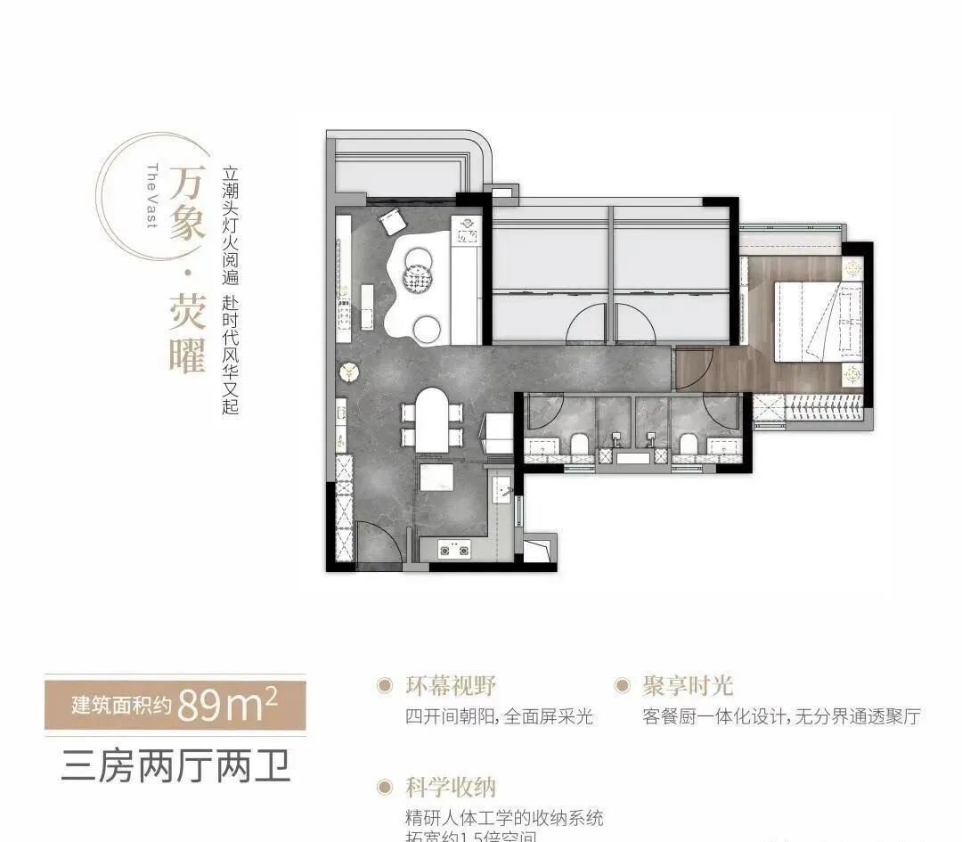 海珠【中海观澔府】89-126方江景房，总价6字头！