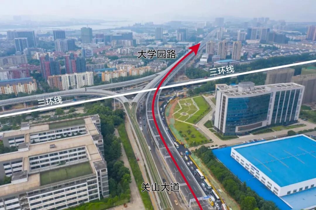 这条跨三环线高架今天通车啦！从关山大道去江夏有了最快通道
