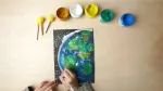 儿童创意美术水粉画《地球》保护地球人人有责