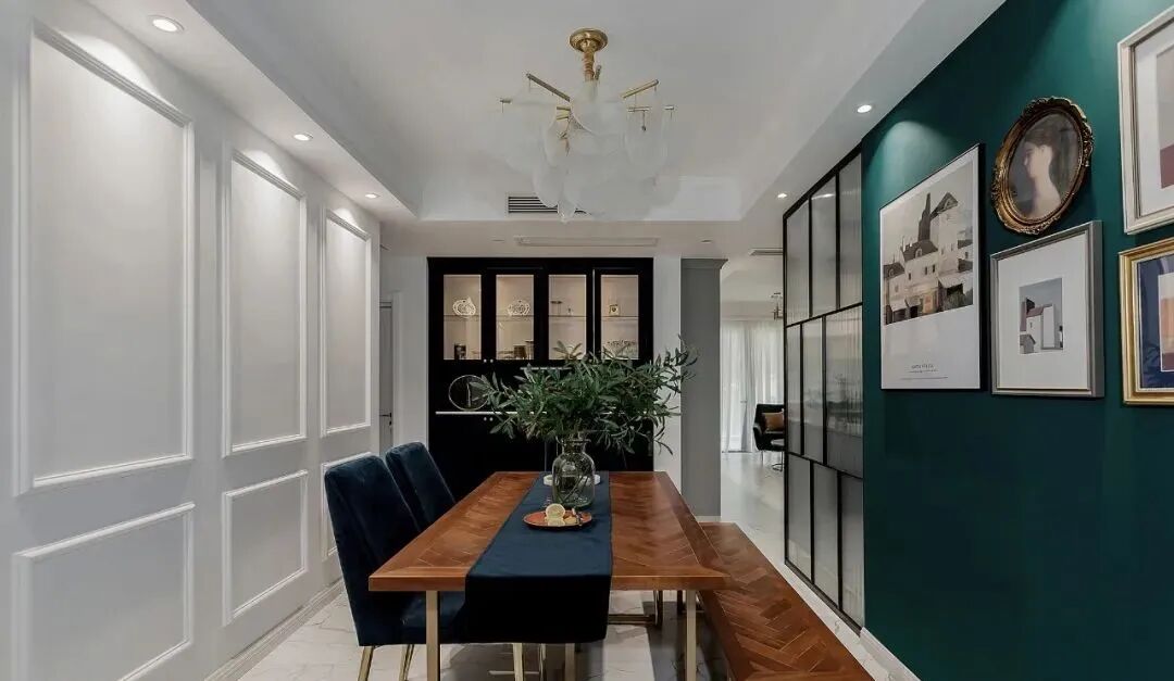 120平墨绿点金小轻奢，简美混搭三居室