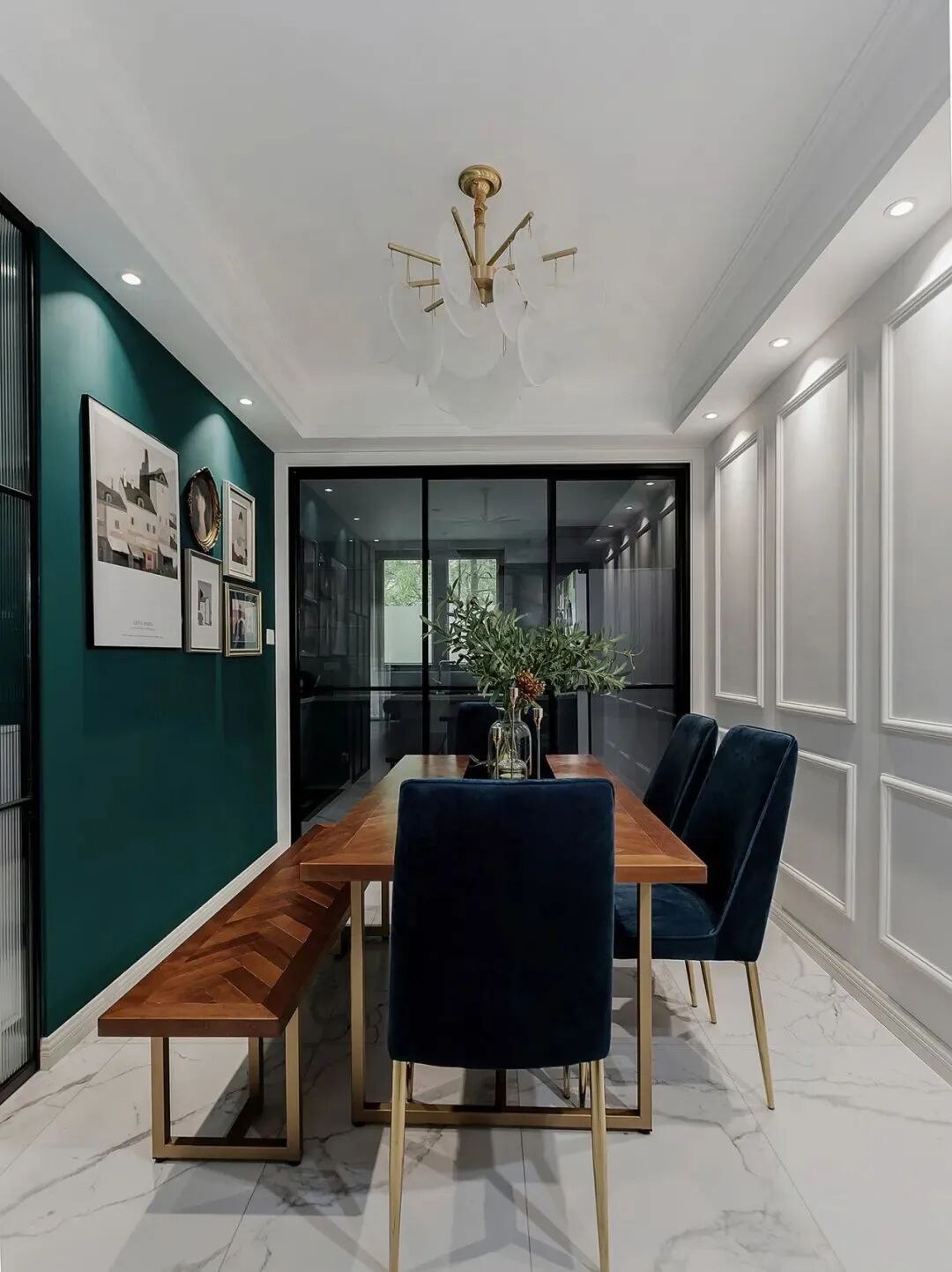 120平墨绿点金小轻奢，简美混搭三居室